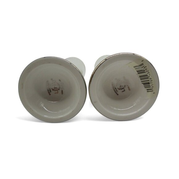 LENOX Opal Innocence Wedding Promises Bud Vase Duo Vintage 8" Tall - Picture 9 of 10